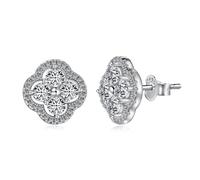 LULUMAIC Boucles d'oreilles à Quatre Feuilles pour Femmes, Bijoux à Clous mère de IA, Petite Amie