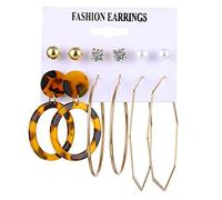 LULUMAIC Boucles d'oreilles Femmes Bijoux, Boucles d'oreilles de Big Circle Perle Twist Vintage Pilt pour Femmes Fashion Geometric Imitation Pearl Crystal Moucles de Bijoux Présents pour