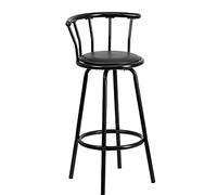 LULUMAIC Chaise à Bascule, tabourets de Bar de Balcon nordiques Confortables et relaxants, Dossier en Couronne, tabouret de Bar en métal Noir, tabouret de Bar en Acier Inoxydable, Chaise de Bar