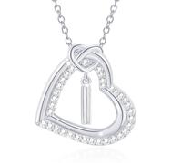 LULUMAIC Personnalisez Le Collier de Pendentif Coeur Initial avec étincelant pour Les Femmes et Les Couples décontractés