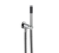 LULUMAIC Pomme Ordinateur Poche générique Laiton Ronde Salle Bain Main la tête à Haute Pression punaises de Douche avec Support et Tuyau en Acier Inoxydable, Chrome