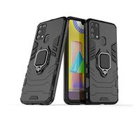 LuluMain Compatible avec Galaxy M31 Coque, Anneau de Support Téléphone Voiture Magnétique Bague 360 Étui de Protection pour Samsung Galaxy M31 (Noir)