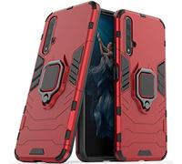 LuluMain Compatible avec Huawei Nova5T Coque, Anneau de Support Téléphone Voiture Magnétique Bague 360 Étui de Protection pour Huawei Nova 5T, Honor 20, Honor 20S (Rouge)