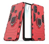 LuluMain Compatible avec OnePlus Nord N100 Coque, Anneau de Support Téléphone Voiture Magnétique Bague 360 Étui de Protection (Rouge)