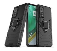 LuluMain Compatible avec Xiaomi Mi 10T, Xiaomi Mi 10 T Pro Coque, Anneau de Support Téléphone Voiture Magnétique Bague 360 Étui de Protection (Noir)