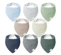 lulumoon Bavoir en Mousseline pour Bébé : Foulard Triangulaire pour Bébé Fille et Garçon, 100% Coton (A-Seashore)