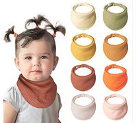 lulumoon Bavoirs Bébé 100% Coton Mousseline avec Bouton Réglable, Bavoir en Coton Doux Absorbant Hypoallergénique pour Garçon Fille (érable, 8 Pièces)