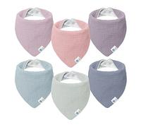 lulumoon Bavoirs bébé écharpe triangulaire bébé mousseline foulard bébé pour garçon et fille (6 pièces,rêve licorne)