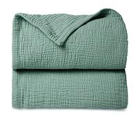 lulumoon Couverture en Mousseline, Couverture de Berceau pour bébé et Tout-Petit, 119,4 x 119,4 cm (Feuille de Lotus)