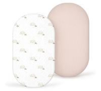 lulumoon Lot de 2 draps-housses en mousseline de coton pour lit d'appoint, poussette, housse de matelas pour 35 x 75 cm, 41 x 81 cm, 40 x 90 cm, lits de bébé (rose arc-en-ciel)