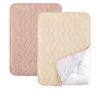 lulumoon Lot de 2 housses de matelas à langer pour matelas à langer 50 x 70 cm - Épaissir et lavable - Crème sable