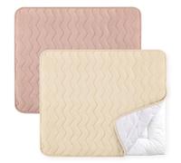 lulumoon Lot de 2 housses de matelas à langer pour matelas à langer 75 x 85 cm - Épaissir et lavable - Crème sable