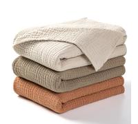 lulumoon Lot de 3 couvertures d'emmaillotage en Mousseline de Coton Fin et Respirant pour bébé garçon et Fille (Olive)