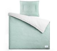 lulumoon Parure de lit en mousseline pour bébé 80x80 : Housse de couette 80x80 + Taie d'oreiller 35x40 cm en coton Oeko-TEX Standard - Ensemble de literie léger et confortable pour bébé et enfant