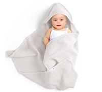 lulumoon Serviette de Bain Bebe: 76x76cm Mousseline de Coton Cape de Bain Bebe-Douce et Absorbante, Garde Bébé au Chaud Après Le Bain-Convient pour 0-18 Mois(Qatmeal)
