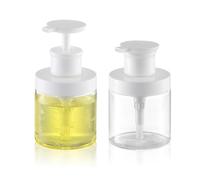 Lulupack 250ml Distributeurs de Savon à Pompe pour Shampooing, Après Shampooing,Bouteilles de Douche Rechargeables à Large Goulot avec Etiquettes（2pcs）