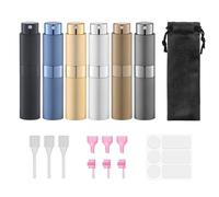 Lulupack 8ml Atomiseur Parfum,Vaporisateur Vide de Sac Rechargeable, Recharge Spray Flacon, Pulverisateur Voyage (6PCS,Multicolore 1)