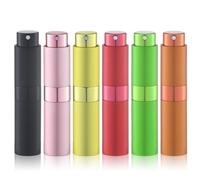 Lulupack 8ml Atomiseur Parfum,Vaporisateur Vide de Sac Rechargeable, Recharge Spray Flacon, Pulverisateur Voyage (6PCS,Multicolore 2)