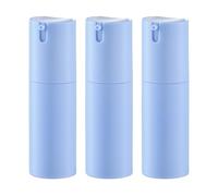 Lulupack Lot de 3 flacons à pompe airless de 30ml, conteneurs de lotion de voyage, conteneurs de soins de la peau pour crème hydratante (plastique, bleu mat)
