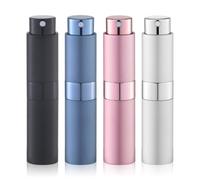 Lulupack Lot de 4 flacons de parfum de voyage rechargeables - Mini atomiseur de Cologne - Petit pulvérisateur vide de voyage pour recharge d'échantillons - Distributeur de parfum portable pour homme