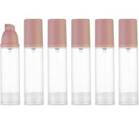 Lulupack Lot de 6 flacons à pompe airless de 50 ml - Mini flacon de voyage pour fond de teint - Petit récipient de maquillage pour produits de toilette - Distributeur vide pour crème cosmétique - 50