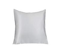 Lulusilk Taie d'oreiller pour cheveux et peau 100 % pure soie 19 Momme avec fermeture éclair cachée 1 unité 60 x 60 cm Grise argentée