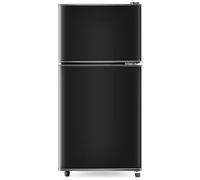 LULUWA Réfrigérateur Combiné à Double Porte avec Éclairage LED, H 86,8 cm L 45,5 cm Volume Total 60 Litres Volume du Congélateur 22 Litres Volume du Réfrigérateur 38 Litres 102 kWh/an (Noir)