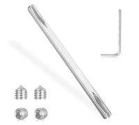 LuLuxinxin Tige Carrée 8mm x150mm pour Poignée de Porte, Barre Carrée pour Bouton de Porte, Pivot Carré pour Serrure Porte Intérieure, Acier, avec 1 Clé et 4 Vis