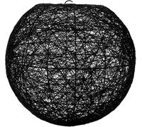 Lum&Co 31115 Abat-jour boule tissé en coton - Suspension boule Noir - Diamètre 20 cm - Abat-jour Suspension Non Electrifié