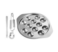Lumach - Poêle à four - à escargots - Assiette pour escargots en acier inoxydable - Plats à escargots avec 12 trous et poignées - Vaisselle pour poignée S E - Plat à escargot - Mâchoire pour