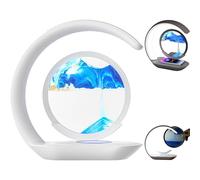 Lumaflow Sandscape Charger, 3 in 1 Lumaflow Sandscape Wireless Charger, Art Decor Fast Charging Station, Moving Sand Picture Sandscap Lamp for Office, Bedside, Home Decor Gift (Blue-Round)