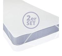Lumaland 2X Protège-Matelas Imperméable 90x200 cm | Certifié Oeko-TEX | Surmatelas Imperméable & Respirant | Surface 100% Coton | Silencieux & sans grésillement