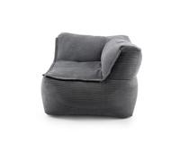 Lumaland Accoudoir d'angle modulaire à droite - Série velours côtelé - Pouf d'intérieur doux - Idéal pour les modules de canapé et pour pouf