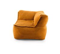 Lumaland Accoudoir d'angle modulaire à droite - Série velours côtelé - Pouf d'intérieur doux - Idéal pour les modules de canapé et pour pouf