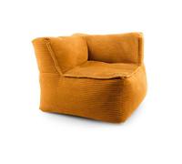 Lumaland Accoudoir modulaire gauche - Série velours côtelé - Pouf d'intérieur avec structure douce - Idéal pour les modules de canapé et pour le pouf - Pouf avec rembourrage - Pour salon et autres