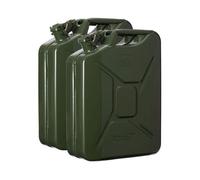 Oxid7® 2x Bidon à carburant 20 litres en métal olive | Convient pour l'essence, le diesel & le bioéthanol | Bidon à essence 20L avec homologation UN & type de construction testé