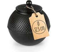LUMALAND Boîte à thé en fonte - Boîte de rangement pour le thé - 750 ml - Noir