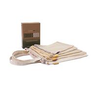 Lumaland Ensemble de 4 sacs à provisions | Sacs de courses réutilisables| Sacs fruits en trois tailles.1 x 18 x 26 cm (S) 2 x 23 x 30,5 cm (M) 1 x 27 x 37 cm (L)