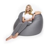 Lumaland Flexi Comfort Pouf Big | Bean Bag Premium Flexible | Coussin de siège 155 x 100 cm | Idéal pour s'allonger ou s'asseoir | Fauteuil & Canapé pour Enfants et Adultes [Gris foncé]