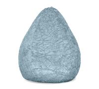 Lumaland Fluffy - Pouf pour chambre d'enfant - 60 x 45 cm - Housse lavable en peluche tissée - Coussin de sol - Moelleux et doux - Convient pour filles et garçons - Volume 120 l - Bleu pastel