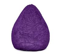 Lumaland Fluffy - Pouf pour chambre d'enfant - 60 x 45 cm - Housse lavable en peluche tissée - Coussin de sol moelleux et doux - Convient pour filles et garçons - Volume 120 l -Violet foncé
