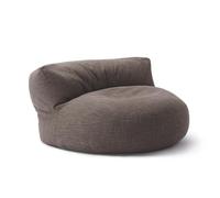 Lumaland - Interior Line - Canapé pouf rond pour l’intérieur - Avec rembourrage de 320 l - 90 x 50 cm - Aspect et sensation du lin - Marron