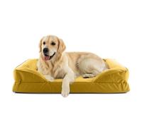 Lumaland Lit orthopédique pour l'intérieur et l'extérieur - Canapé Ergonomique pour Chien - 110 x 75 cm - Idéal pour Les Grands Chiens - Fond antidérapant - Rembourrage et Housse lavables - Panier