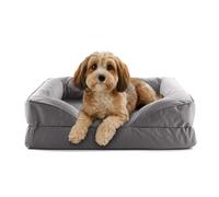 Lumaland Lit orthopédique pour l'intérieur et l'extérieur - Canapé ergonomique pour chien - 70 x 60 cm - Idéal pour les petits chiens - Fond antidérapant - Rembourrage et housse lavables - Panier