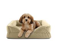 Lumaland Lit orthopédique pour l'intérieur et l'extérieur - Canapé Ergonomique pour Chien - 70 x 60 cm - Idéal pour Les Petits Chiens - Fond antidérapant - Rembourrage et Housse lavables - Panier