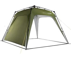 Lumaland Outdoor tonnelle Pliante - Pavillon | Imperméable & Protection UV | 2,5 x 2,5m | Tente de Jardin INCL. 1x Panneau latéral & Sac & piquets | pour Le Camping | Pop-up Rapide [Vert foncé]