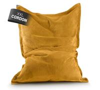 Lumaland Pouf classique XXL en velours côtelé - Pouf géant XXL avec structure nervurée douce - Idéal avec canapé et fauteuil d'intérieur - Pour salon, chambre à coucher, etc. - 380 l, 140 x 180 cm