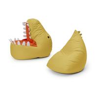 Lumaland Pouf Dino 2 Pièces - Pour Extérieur et Intérieur - Fauteuil ou Canapé pour Enfant Avec Rembourrage - Idéal pour Chambre - 1 Dinosaure, 1 Monstre
