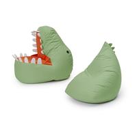 Lumaland Pouf Dino 2 Pièces - Pour Extérieur et Intérieur - Fauteuil ou Canapé pour Enfant Avec Rembourrage - Idéal pour Chambre - 1 Dinosaure, 1 Monstre