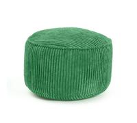 Lumaland Pouf en velours côtelé - Pouf de jeu compact 50 l : tabouret confortable, table pratique et repose-pieds intérieur élégant - Diamètre 25 x 45 cm - Vert foncé